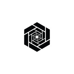 Hexagon, technology geometric symbol simple logo vector