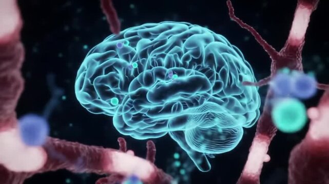 Endorphin Hormone Release in Human Brain CGI Medical Animation.