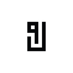 Letter qJ Jq q J square geometric symbol simple logo vector