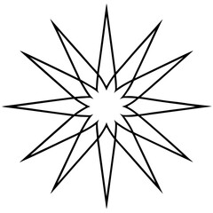 Elegant Sun Ray Line Art Vector