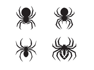 Creepy Spider Icon Illustration in Bold Creepy Halloween Silhouette Vector Design