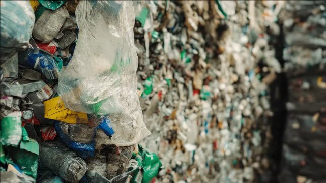 Recycling Bin Overflowing with Trash