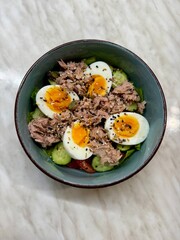 fried eggs with bacon