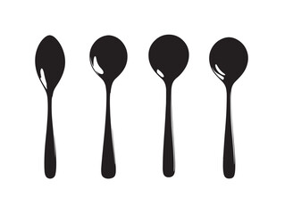 Minimal Dining Spoon Icon in Clean Culinary Silhouette Vector Artwork Design
