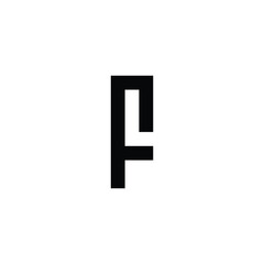 Obraz premium Letter FL square, outline geometric symbol simple logo vector