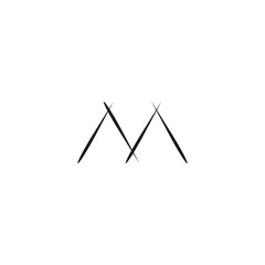 Letter M bullets geometric symbol simple logo vector