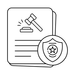 Court Warrant Icon | Justice Writ Vector | Law Symbol Design
