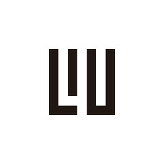 Letter L and U stripe geometric symbol simple logo vector