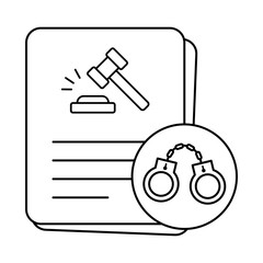 Court Warrant Icon | Law File Vector | Justice Order Illustration with editable stroke.