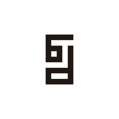 Obraz premium Number 6 letter d square geometric symbol simple logo vector