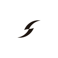 Letter S lightning, cool geometric symbol simple logo vector