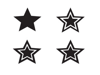 Minimal Five Point Star Icon in Bold Clean Silhouette Vector Illustration