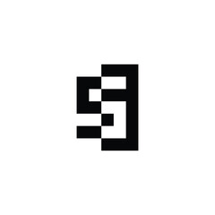 Number 5 and 3 square geometric symbol simple logo vector