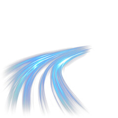 Blue Light Streaks on Transparent Background light trails