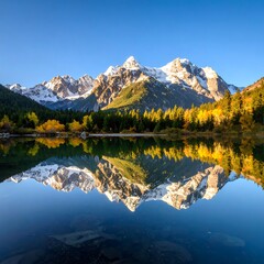 Obraz premium Serene mountain lake at dawn (4)