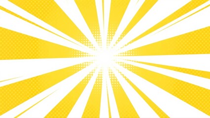 Yellow comic background with rays