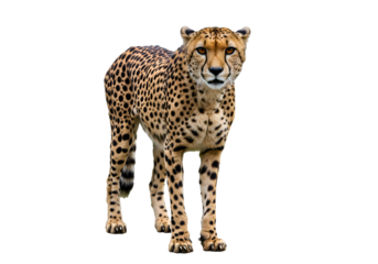 Majestic Cheetah: Powerful Wildlife Photography on white background