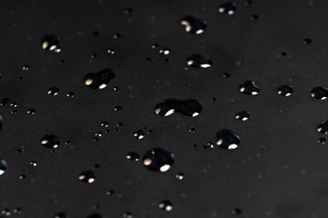 wet screen , transparent protective soft film glued to the touch screen of a modern device covered with water droplets