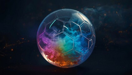 Fototapeta premium Glowing Smoke Glass Football 