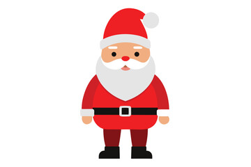 Cartoon Santa Claus Illustration in Red Suit, White Beard, and Black Boots on Isolated Background