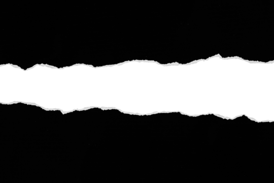 black torn or ripped paper isolated on transparent png background,realistic torn paper edges,Torn Paper effect mockup