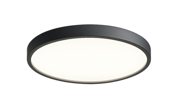 Modern round ceiling light fixture isolated on transparent background