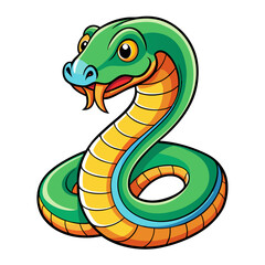 Cute Adorable Snake Animated Illustration.snake icon