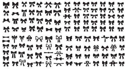 Seamless pattern of black bow tie illustrations on a white background design art