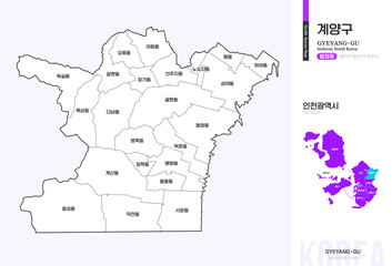 인천광역시 계양구 법정동 윤곽선 지도