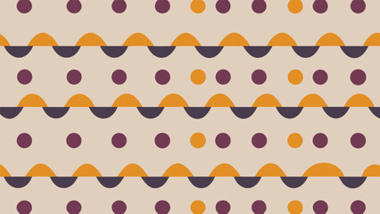 Retro Geometric Pattern with Circles and Arches in Muted Tones background