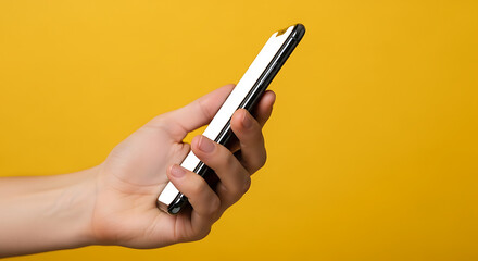 An authentic and relatable visual of a hand holding a smartphone.