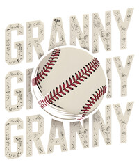 Retro Vintage Granny Lightning Baseball Grandma Life