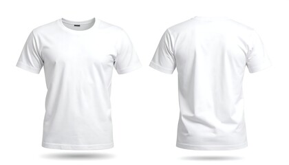 Blank white t-shirt, front and back view