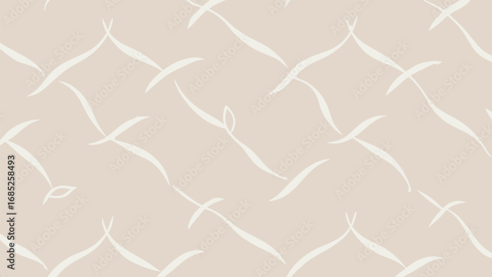Poster seamless pattern of delicate white abstract swirls on a light beige background texture