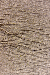 Close-up of sand with wave-like patterns