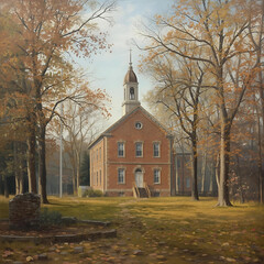 old church in autumn