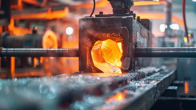 Glass manufacturing plant with molten glass shaping process.