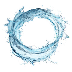 Dynamic water vortex with a transparent background, showcasing liquid movement and energy in a