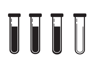 Professional Test Tube Icons Pack in Modern Laboratory Inspired Silhouette Artwork