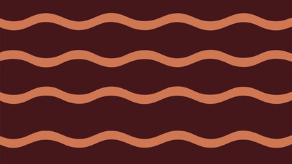 Simple wavy pattern with muted orange lines on a dark brown background vector illustration