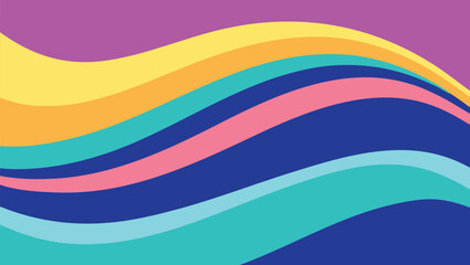 Obraz premium Smooth Wavy Layers Of Pastel Colors On Purple Background abstract flowing