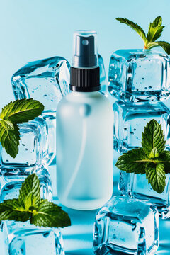Minimalist Essential Spray Oil Bottle with Botanical and Ice Details