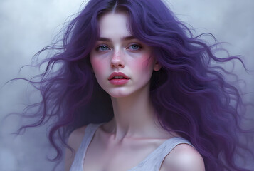 Fototapeta premium portrait of young woman with long hair