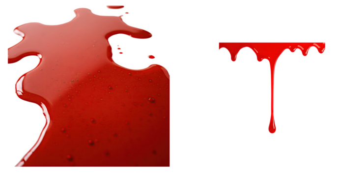 Red Blood Dripping Stain Halloween Effect for Horror Movie Scenes, Creepy Backgrounds, and Posters