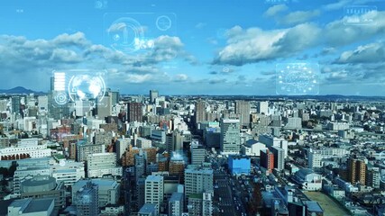 dx, digital transformation, future, society, city, outlook, technology, data, economy, finance, modern, urban, real estate, general contractor, aerial view, bird eye view, drone, panorama, government, - Powered by Adobe