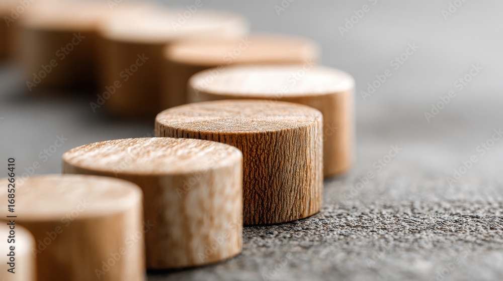 Poster wooden blocks representing ai adaptive return planner concept for behavior-matched strategies and pl