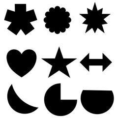 Black Geometric Shape Vector Set