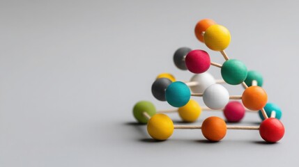 Colorful toy constructed from various colored balls representing nonlinear planning model in ai decision curve concept