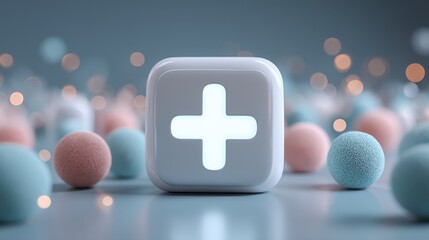 Clean white cross on blue background representing market bias filter and noise reduction concepts in financial analysis