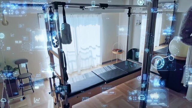 Pilates studio and digital technology concept